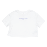 NIKE Loose Fit Cropped Womens T-Shirt White Crew Neck S