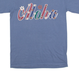 COTTON DELUXE Aloha Mens T-Shirt Blue Crew Neck S