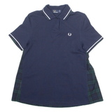 FRED PERRY Womens Polo Shirt Blue UK 6