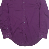 CALVIN KLEIN Slim Fit Mens Plain Shirt Purple Long Sleeve S