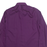 CALVIN KLEIN Slim Fit Mens Plain Shirt Purple Long Sleeve S