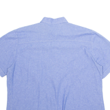 Embroidered Womens Plain Shirt Blue Short Sleeve L