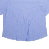 Embroidered Womens Plain Shirt Blue Short Sleeve L