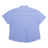 Embroidered Womens Plain Shirt Blue Short Sleeve L