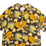 ONLY & SONS Mens Hawaiian Shirt Yellow Viscose Floral Short Sleeve M