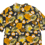 ONLY & SONS Mens Hawaiian Shirt Yellow Viscose Floral Short Sleeve M