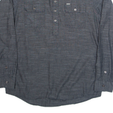 GUESS Slim Fit Mens Plain Shirt Grey Long Sleeve M
