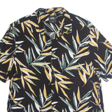 BURTON Mens Shirt Black Floral Short Sleeve M