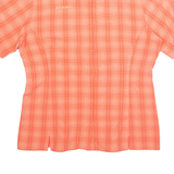 MAMMUT Womens Shirt Pink Check Short Sleeve L