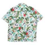 H&M Mens Shirt White Floral Short Sleeve XL