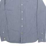 HILFIGER DENIM Mens Shirt Grey Pinstripe Long Sleeve S