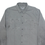DKNY Mens Plain Shirt Grey Long Sleeve L
