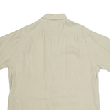 TIMBERLAND Mens Plain Shirt Beige Linen Short Sleeve M