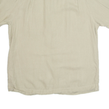 TIMBERLAND Mens Plain Shirt Beige Linen Short Sleeve M