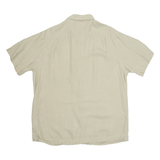 TIMBERLAND Mens Plain Shirt Beige Linen Short Sleeve M