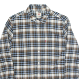 LEVI'S Mens Shirt Cream Check Long Sleeve S