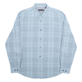 DKNY Mens Shirt Blue Check Long Sleeve M
