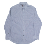 MICHAEL KORS Mens Shirt Blue Gingham Long Sleeve L