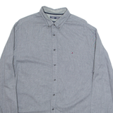 TOMMY HILFIGER Mens Shirt Grey Spotted Long Sleeve L