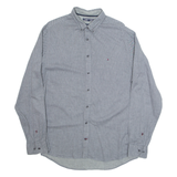 TOMMY HILFIGER Mens Shirt Grey Spotted Long Sleeve L