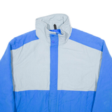 WOOLRICH Mens Raincoat Blue Nylon Colourblock L
