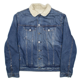 EXPRESS Mens Sherpa Lined Denim Jacket Blue XL
