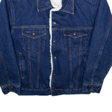 ATTRAK DENIM Mens Sherpa Lined Denim Jacket Blue M