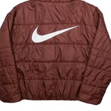 NIKE Womens Puffer Coat Brown Hooded M