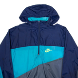 NIKE Mens Pullover Jacket Blue Nylon Colourblock XL