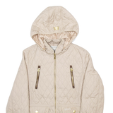 DIESEL Womens Quilted Jacket Cream Hooded S