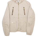 DIESEL Womens Quilted Jacket Cream Hooded S