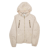 DIESEL Womens Quilted Jacket Cream Hooded S