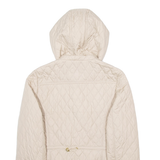 DIESEL Womens Quilted Jacket Cream Hooded S