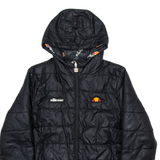 ELLESSE Womens Puffer Coat Black Hooded UK 10