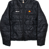 ELLESSE Womens Puffer Coat Black Hooded UK 10