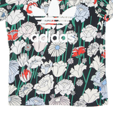 ADIDAS Floral Womens T-Shirt Green UK 6