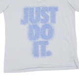 NIKE Womens T-Shirt Grey V-Neck L