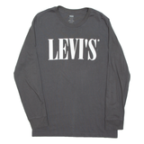 LEVI'S Relaxed Fit Mens T-Shirt Grey Long Sleeve XS