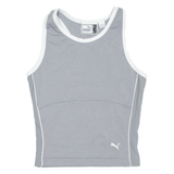 PUMA Cropped Womens Vest Grey Sleeveless UK 12