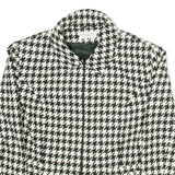 ASHLEY BROOKE Womens Blazer Jacket White Houndstooth S