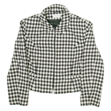 ASHLEY BROOKE Womens Blazer Jacket White Houndstooth S