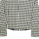 ASHLEY BROOKE Womens Blazer Jacket White Houndstooth S