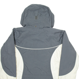 COLUMBIA Mens Rain Jacket Grey Nylon Hooded S