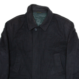 Mens Overcoat Coat Black XL