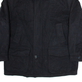 Mens Overcoat Coat Black XL