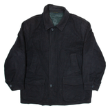Mens Overcoat Coat Black XL