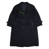 DELMOD Mens Overcoat Jacket Blue L