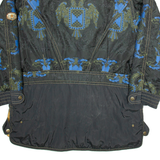 EMMEGI Mens Jacket Black Crazy Pattern XL