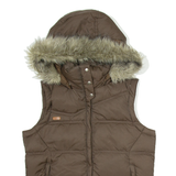 CARLO COLUCCI Womens Parka Gilet Brown Hooded S