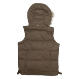 CARLO COLUCCI Womens Parka Gilet Brown Hooded S